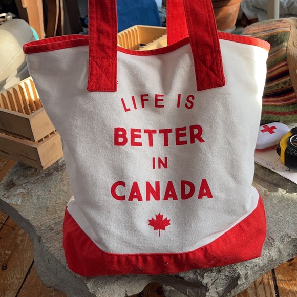 3/$45 tote bag, canadian life, life is good, - Picture 1 of 5